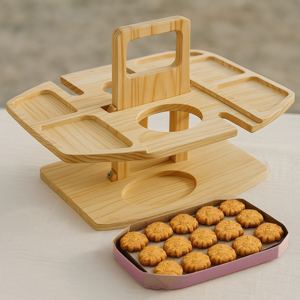 Portable Wooden Picnic Table with Compact Folding Design | Ideal Outdoor Table for Enjoying Wine and Snacks 6