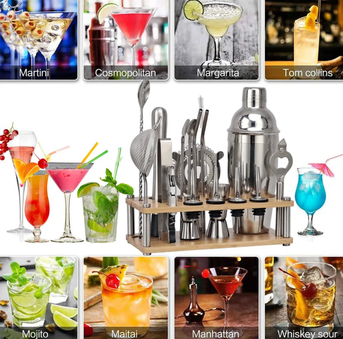 Ultimate Mixology Set | 23-Piece Cocktail Shaker Kit with High-Quality Stainless Steel | Perfect Bartender Kit for Home or Professional Use 6